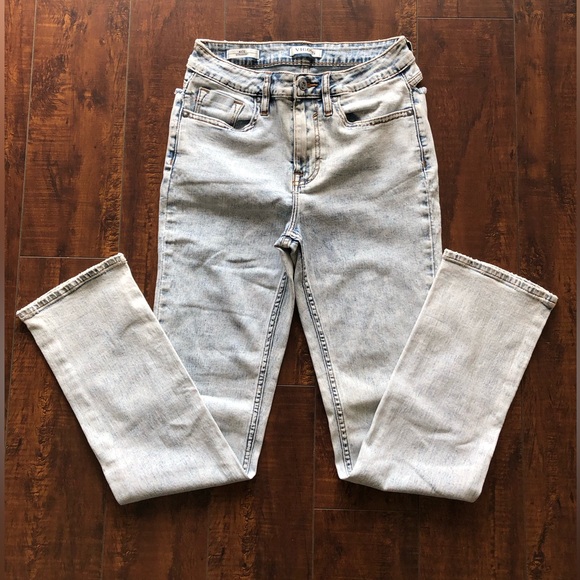 Vigoss Denim - Vigoss Jeans Womens 25 Blue Acid Wash Distressed Ace Straight Leg
